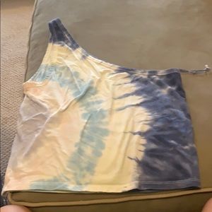 One shoulder tie dye shirt